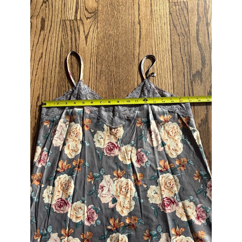 Flora Nikrooz Silky Gray Floral Pajama Set Sz M - Picture 7 of 12